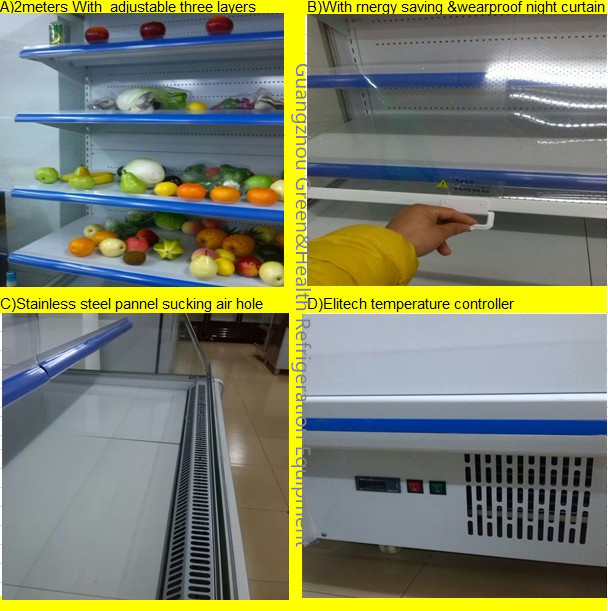 De dynamische Ventilator/Evaporator Open Koeling van Multideck 3000 * 900 * 1980MM