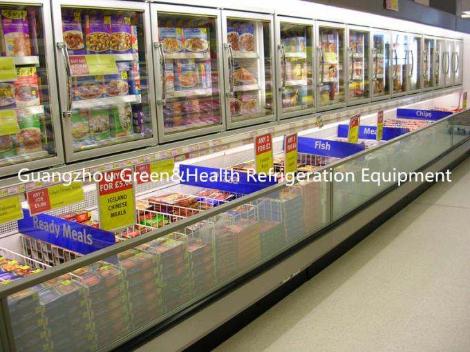 De Vertoningsdiepvriezer Hoge Showcas van de supermarktcombinatie - dichtheid