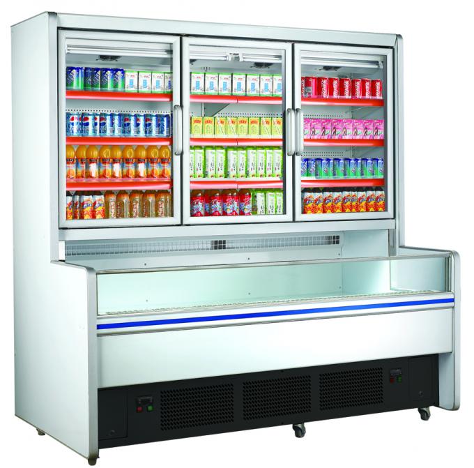 Combinatiediepvriezer met Glasdeur, Koeler van het de Vertoningsenergierendement van 1600w de Commerciële