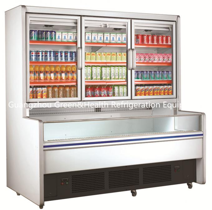 Freestanding de Vertoningsijskast van de 3 Deuren Commerciële Drank voor Wandelgalerij