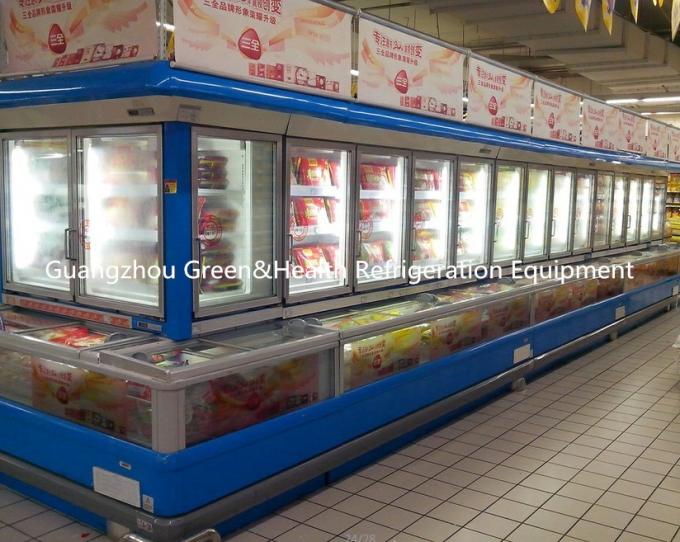 De Combinatiediepvriezer van de glasdeur, de Commerciële Koeler van het Vertoningsenergierendement