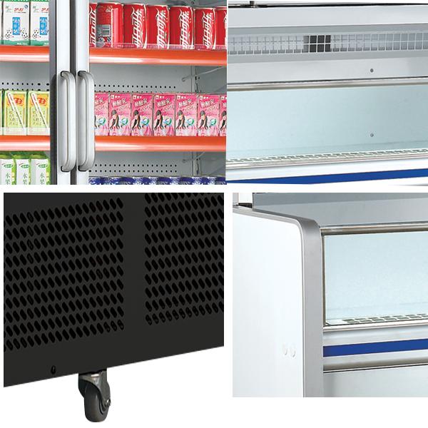 Combinatiediepvriezer met Glasdeur, Koeler van het de Vertoningsenergierendement van 1600w de Commerciële