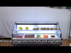 Fruitwinkel Winkel Dubbelzijdig Display Chiller Voor Voedingsmiddelen Groenten Grote capaciteit
