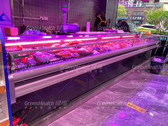 Grote vers vlees display koeler voor supermarkt voedsel showcase