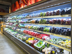 Voorzijde open chiller met meerdere dekken voor energiebesparing van groenten en fruit