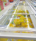Het Eilanddiepvriezer -20°C van de zeevruchtensupermarkt - 18°C met Glijdende Glasdeur