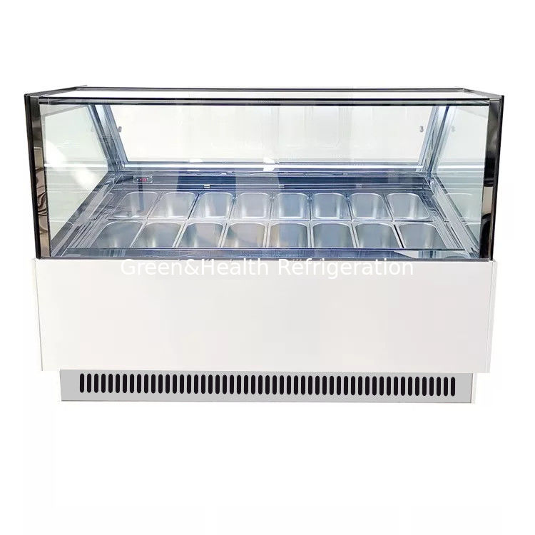 Commerciële ventilatorkoeling voor ijsdisplayvriezer met roestvrijstalen pannen en digitale controller