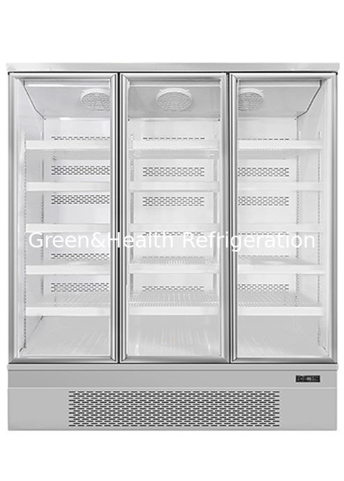 Energiebesparende rechtopstaande voedselvitrinevriezer met ventilatorkoeling en verstelbare planken voor supermarkten