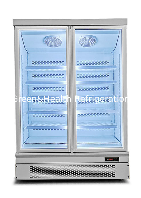 Energiebesparende rechtopstaande voedselvitrinevriezer met ventilatorkoeling en verstelbare planken voor supermarkten