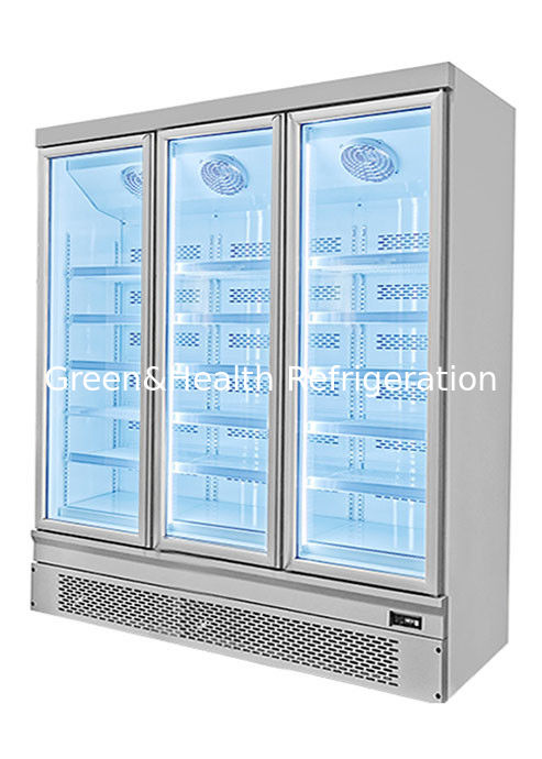 Energiebesparende rechtopstaande voedselvitrinevriezer met ventilatorkoeling en verstelbare planken voor supermarkten