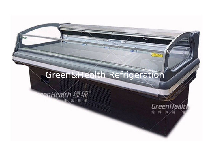 Commerciële vleesdisplaykoelmachine met dynamische koeling LED-verlichting en Danfoss/Secop-compressoren voor supermarkten