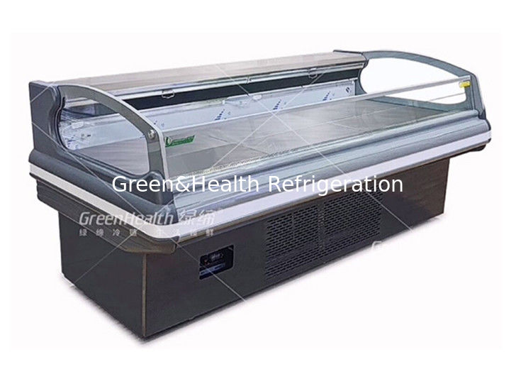Commerciële vleesdisplaykoelmachine met dynamische koeling LED-verlichting en Danfoss/Secop-compressoren voor supermarkten