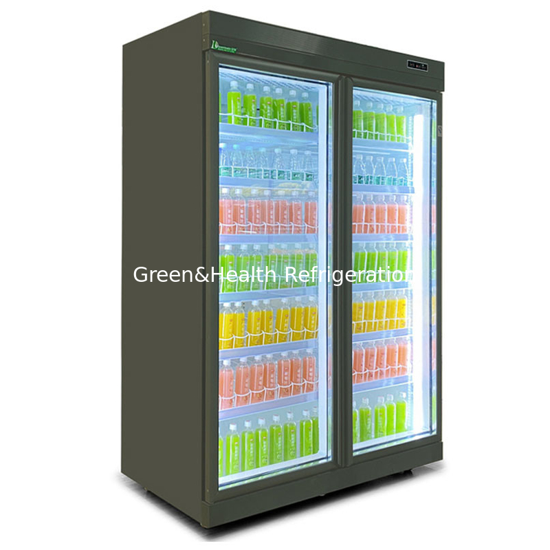 Multi Doors Supermarkt Rechte Glazen Deur Commerciële Drank Display Koeler