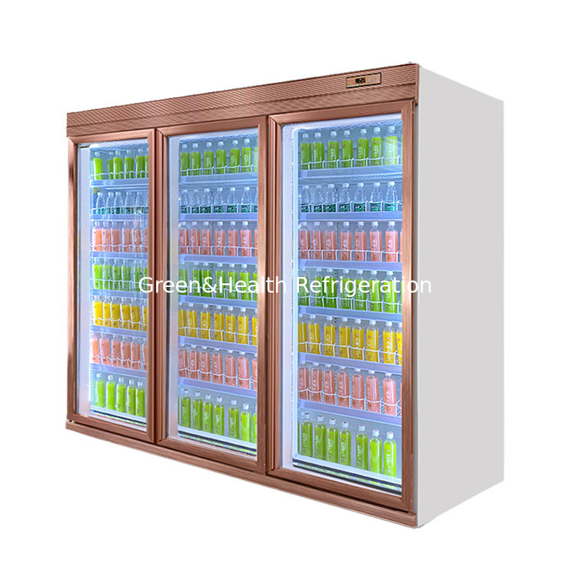 Multi Doors Supermarkt Rechte Glazen Deur Commerciële Drank Display Koeler