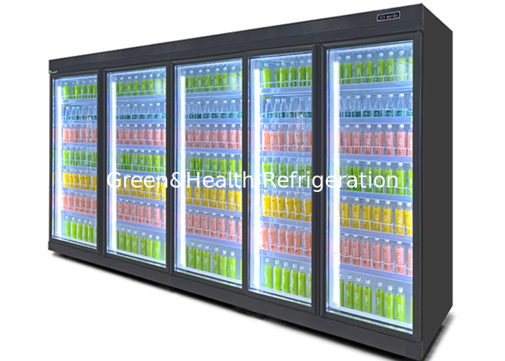 Multi Doors Supermarkt Rechte Glazen Deur Commerciële Drank Display Koeler