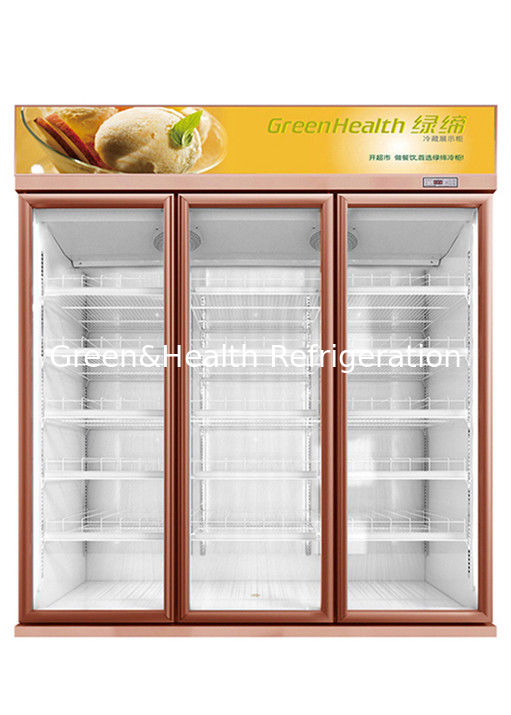 Aangepaste 1 2 3 Glazen Deuren Chiller Voor Displays Geen Mist Koud Drankje Commerciële Koelkast