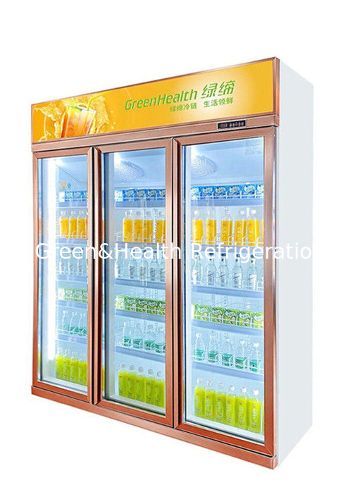 Aangepaste 1 2 3 Glazen Deuren Chiller Voor Displays Geen Mist Koud Drankje Commerciële Koelkast
