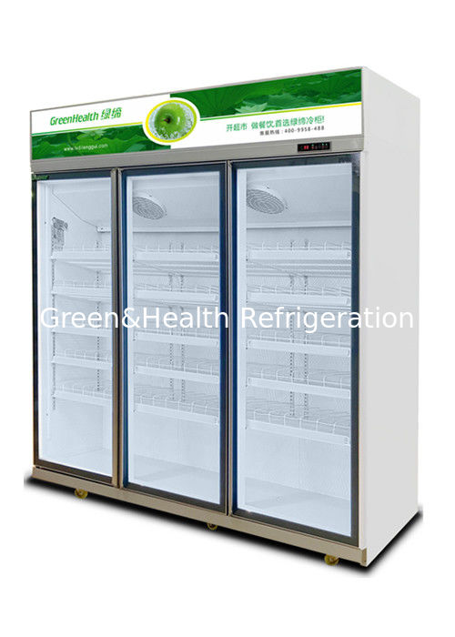 Commerciële drankkoeler met drie glazen deuren 1050W vermogen en 1530L capaciteit voor supermarkten