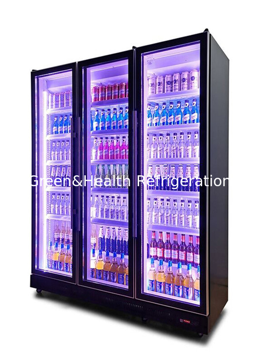 3 Lichte kleur 740L Luchtkoeling Glazen deur fles koeler Display koelkast