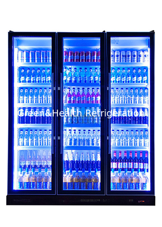 3 Lichte kleur 740L Luchtkoeling Glazen deur fles koeler Display koelkast