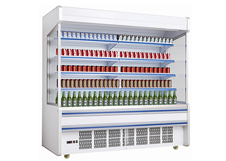 2.5m Plug-in systeem 4 lagen commerciële open koelkast voor merchandiser display