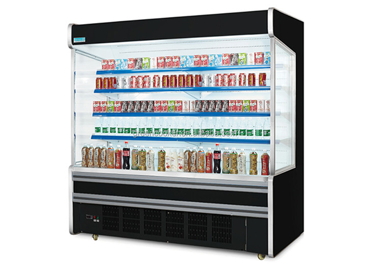 2.5m Plug-in systeem 4 lagen commerciële open koelkast voor merchandiser display