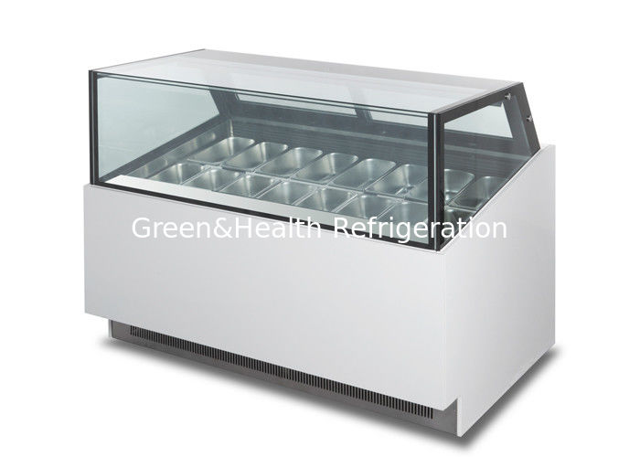 Vierkant Type 16 de Vertoningsdiepvriezer van het Pannenroomijs met Glijdende Glasdeur