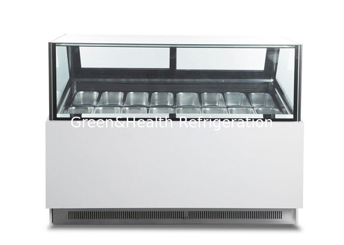 Vierkant Type 16 de Vertoningsdiepvriezer van het Pannenroomijs met Glijdende Glasdeur
