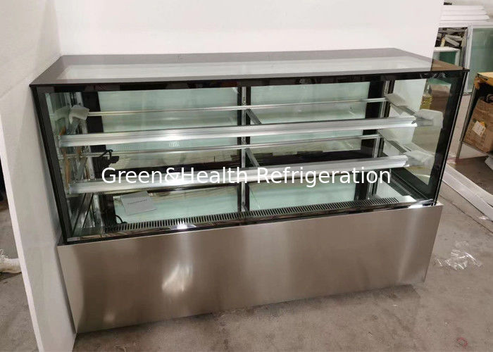 Vier meter vierkante glazen taart display chiller patisserie bakkerij display case