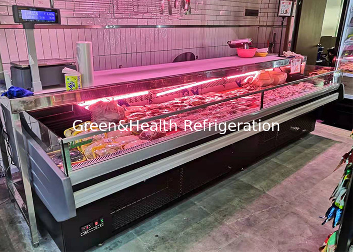 Refrigeratie van hypermarkten Open type toonbank 2,5M Vris vlees display vriezer