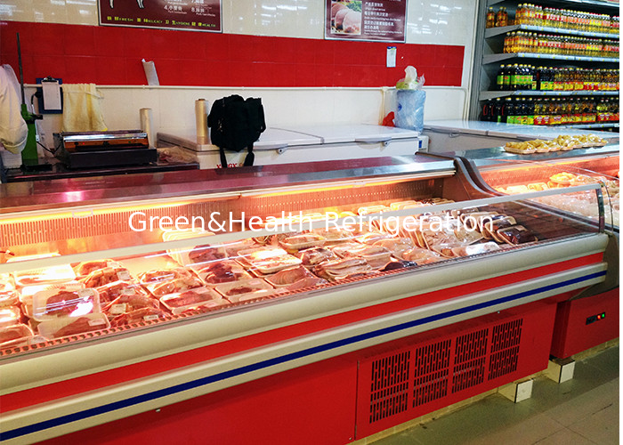 Refrigeratie van hypermarkten Open type toonbank 2,5M Vris vlees display vriezer