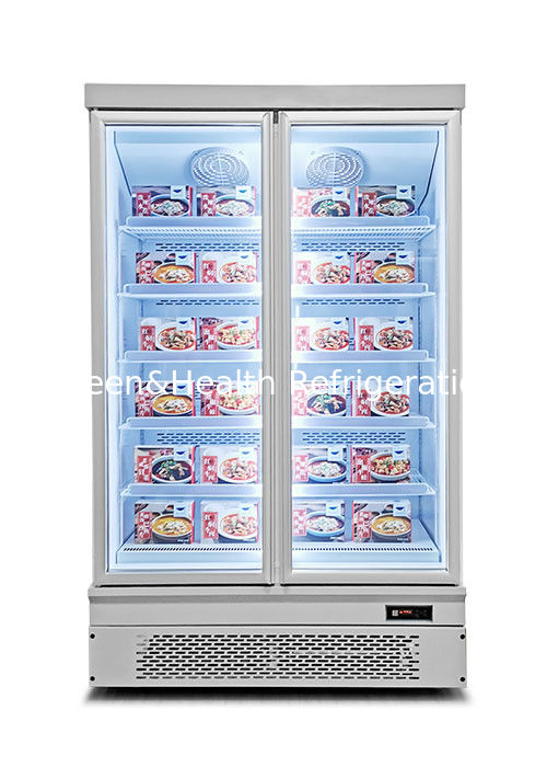 Commerciële displayvriezer met automatische ontdooiing van 1000 liter en ventilatorkoeling voor supermarkten