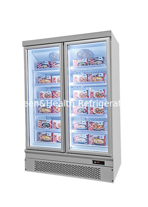 Commerciële displayvriezer met automatische ontdooiing van 1000 liter en ventilatorkoeling voor supermarkten