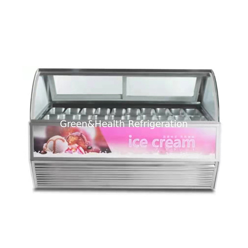 10/12/14/16/18 Pannen Gelato Freezer Blauw Hard IJsscherm Display Freezer