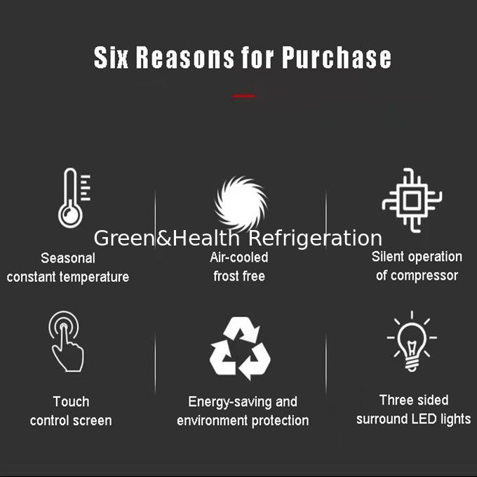 ETL-certificaat Wijnkoelkast met 360°-luchtventilatie met 418L 220V 50HZ automatisch ontdooiingssysteem