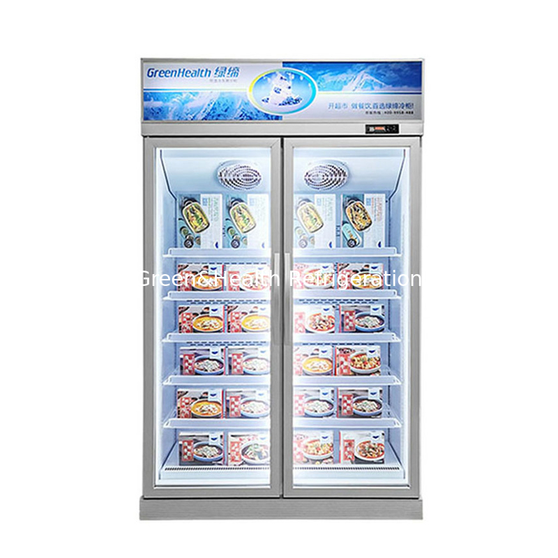 Ventilator koelsysteem 3 deuren Verticale glazen deur vriezer met Wanbao compressor