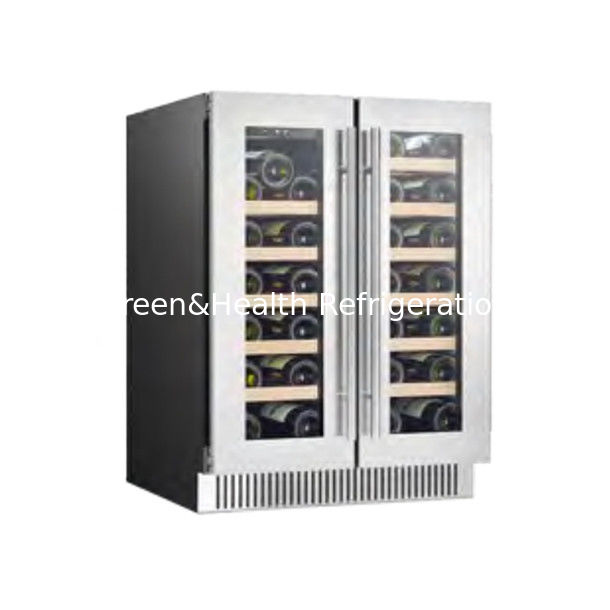 ETL-certificaat Ruimtebesparende dubbele zone koeler van roestvrij staal voor de opslag van wijn en bier