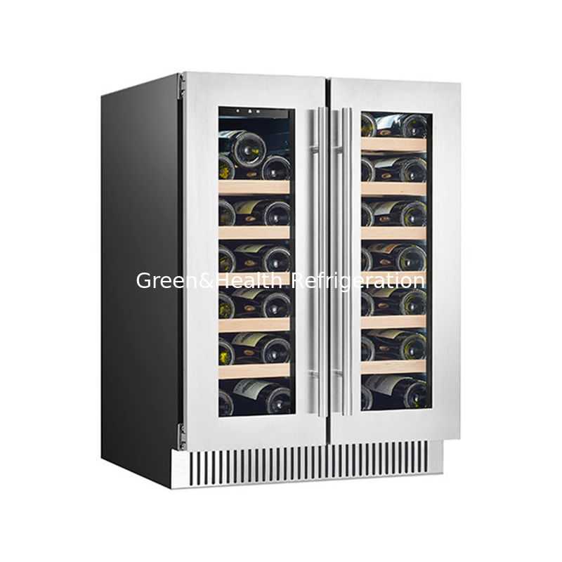ETL-certificaat Mode Dual Zone SS Dubbele glazen deur Rode wijnkoeler met 180L 68 flessen