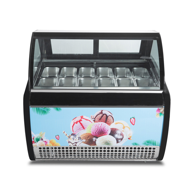 Groene Gezondheid 12 de Panshowcase van de Roomijsdiepvriezer voor Ce Rohs van de Snackwinkel
