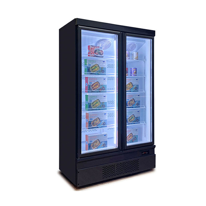 Ruimtebesparende glazen deur showcase vriezer voor de commerciële bevroren markt