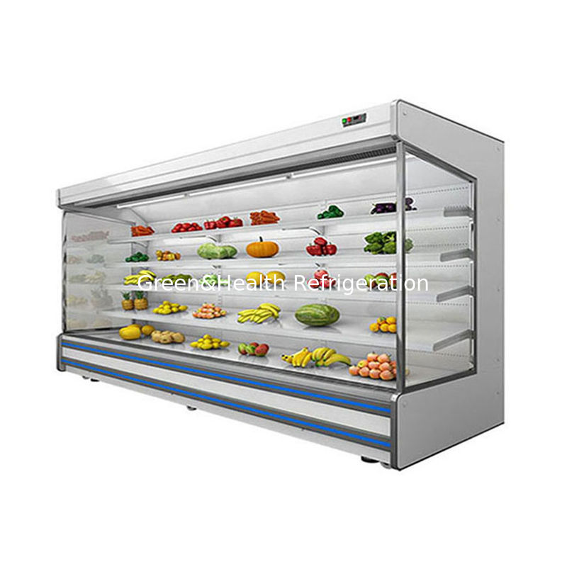 Commerciële multideck open koelmachine met 4 planken en 5 displayruimtes LED-verlichting en R22-koelmiddel