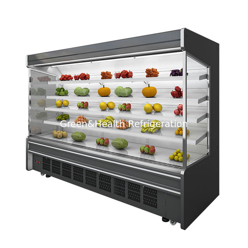 Commerciële multideck open koelmachine met 4 planken en 5 displayruimtes LED-verlichting en R22-koelmiddel