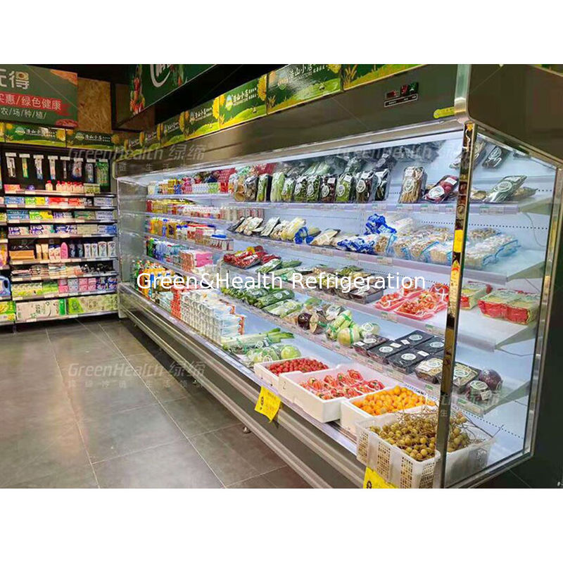 Commerciële multideck open koelmachine met 4 planken en 5 displayruimtes LED-verlichting en R22-koelmiddel
