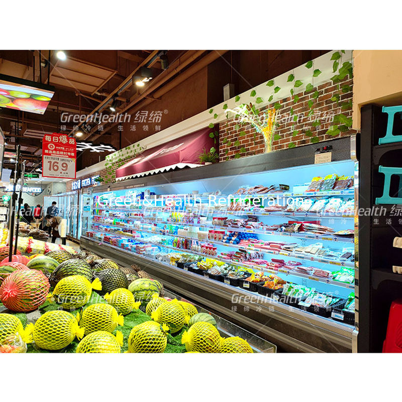 Commerciële multideck open koelmachine met 4 planken en 5 displayruimtes LED-verlichting en R22-koelmiddel