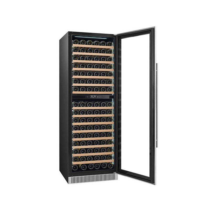 185 flessen wijn display koeler dubbele zone elektrische glazen deur model LD-185D