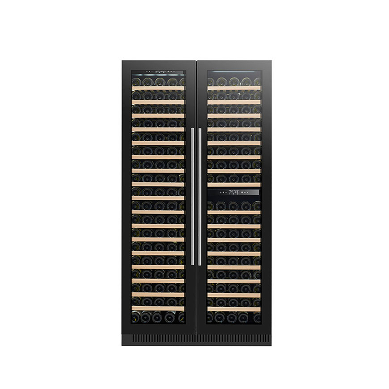185 flessen wijn display koeler dubbele zone elektrische glazen deur model LD-185D