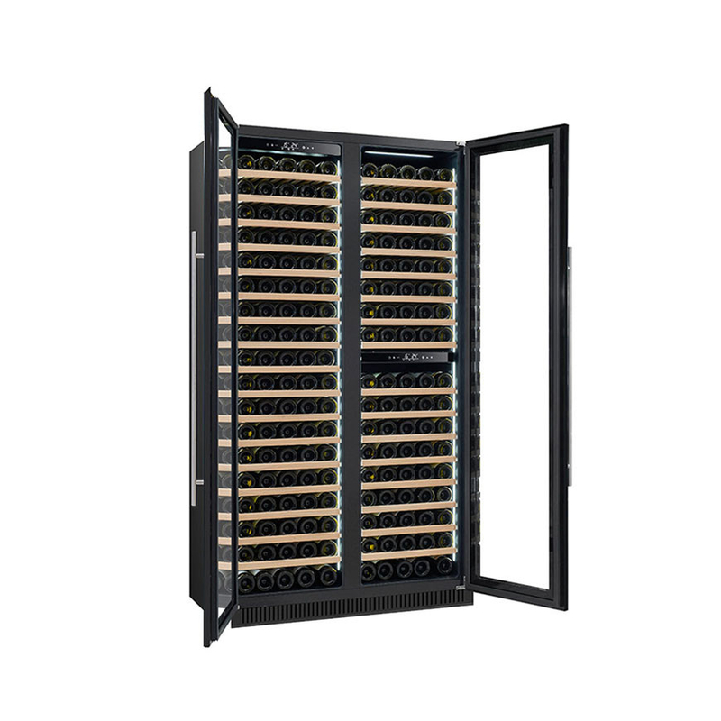 185 flessen wijn display koeler dubbele zone elektrische glazen deur model LD-185D