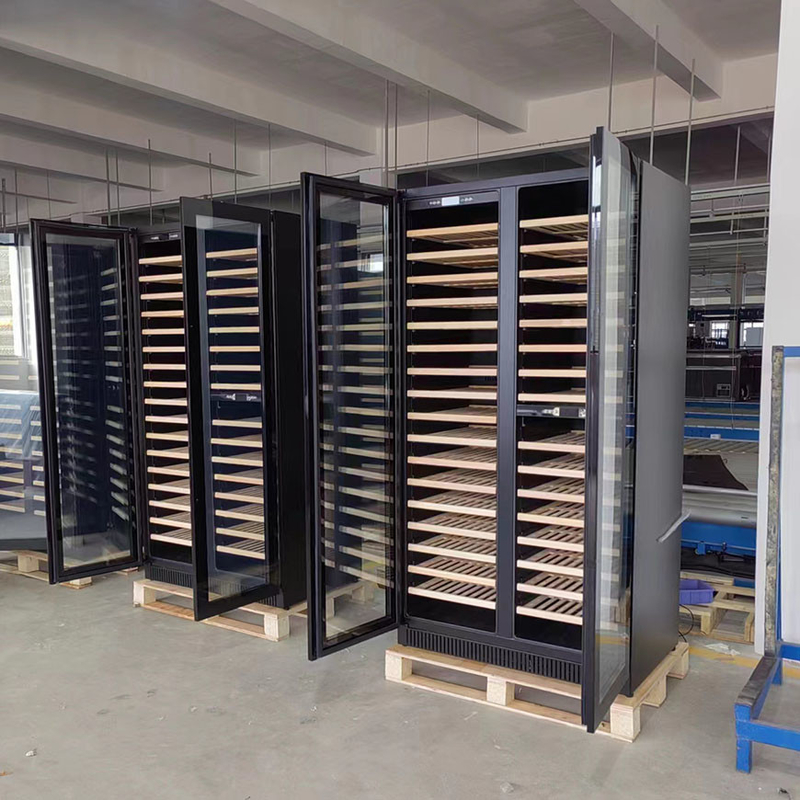 185 flessen wijn display koeler dubbele zone elektrische glazen deur model LD-185D