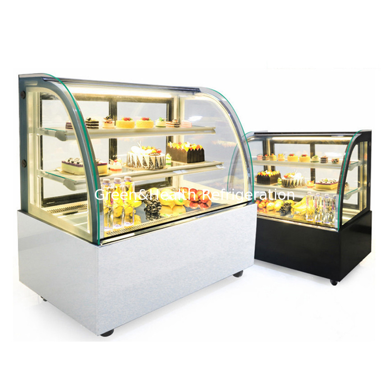 Marmeren basis 2 lagen dekken cake display vriezer voor slang sushi gebak display