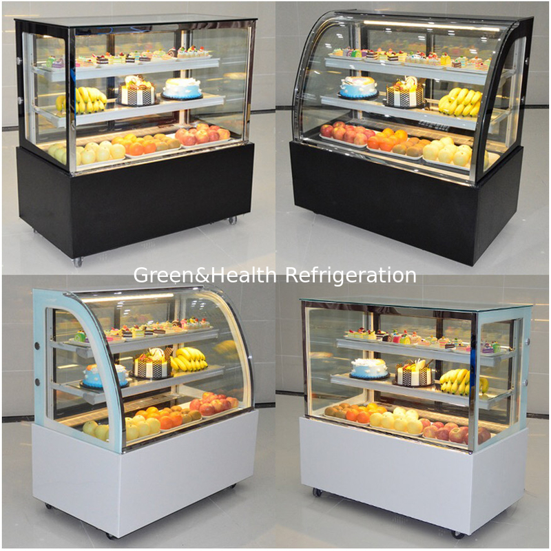 Marmeren basis 2 lagen dekken cake display vriezer voor slang sushi gebak display